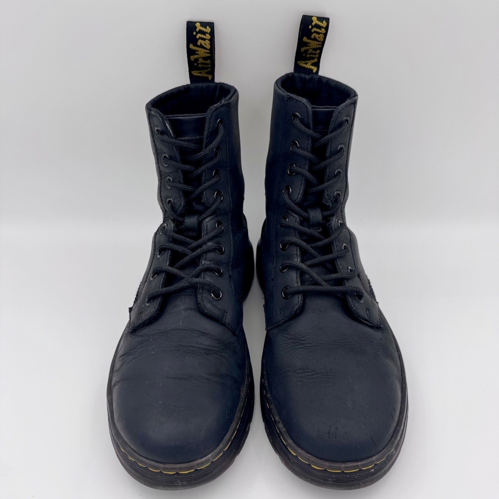 Dr. Martens Combs Black Wyoming Leather Combat Boots - Size 9 Women's/8 Men's - Picture 5 of 14